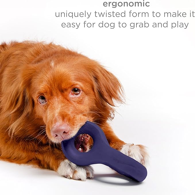 Ubbi x Karim Rashid Chomp Dog Chew Toy for Medium to Large Dogs, Durable Natural Rubber Interactive Bouncing Toy for Aggressive Chewers, Dishwasher Safe, Purple