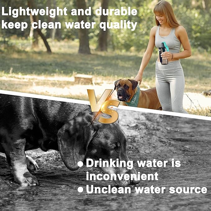 Maitu Portable Leak-Proof Pet Bottle with Bowl, Blue, 27 oz