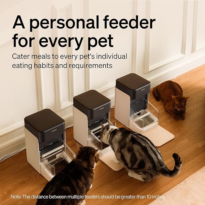RFID Smart Cat Feeder for 3 Cats — 5G WiFi, App Control, Collar Tag Activated
