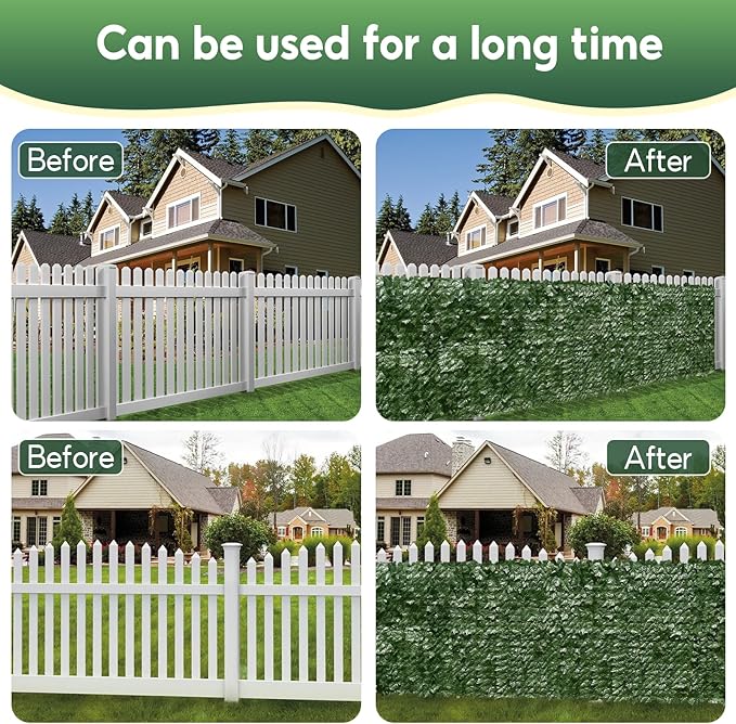 Artificial Ivy Privacy Fence Screen, 120x60 inch Artificial Hedge Grass Wall，Faux Ivy Fence Privacy Screen, Decoration for Patio, Balcony, Garden, Backyard Indoor Outdoor Decor