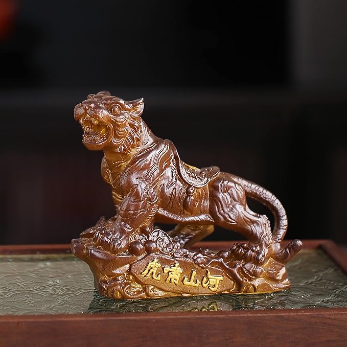 Color Changing Tea Pet, Tea Set Accessories Traditional Gongfu Tea Set Accessory, for Tea Lover Friends (Golden Tiger)