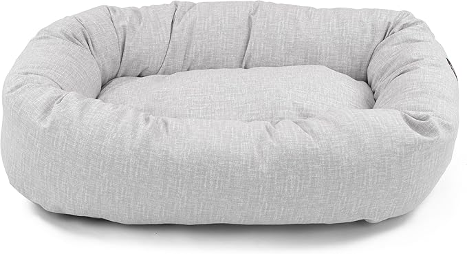 Majestic Pet 32 Inch Bagel Calming Dog Bed Washable – Cozy Soft Round Dog Bed with Spine Support for Dogs to Rest Their Head - Fluffy Donut Puppy Mat 32x23x7 (Inch) Medium – Gray