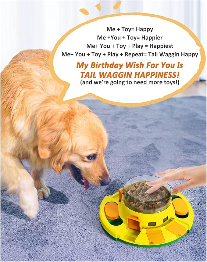 Interactive Puzzle Toy for Dogs - Enrichment Slow Feeder Dispenser for Dry Food & Treats (All Breeds)