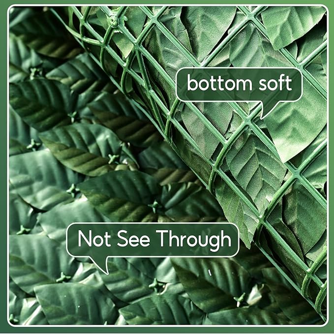 Artificial Ivy Privacy Fence Screen, 120x40 inch Faux Hedge Fence Panel Greenery Vines, Balcony Privacy Screen Decoration for Patio, Balcony, Wall, Backyard Indoor Outdoor