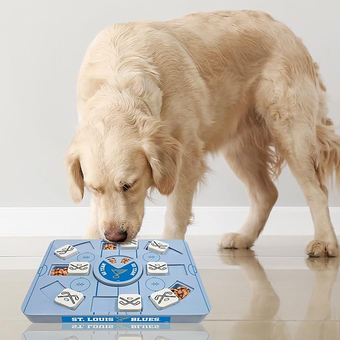 Pets First NHL ST. Louis Blues Large Puzzle Toy, New Size, Interactive Dog Treat & Slow Feeding Toy