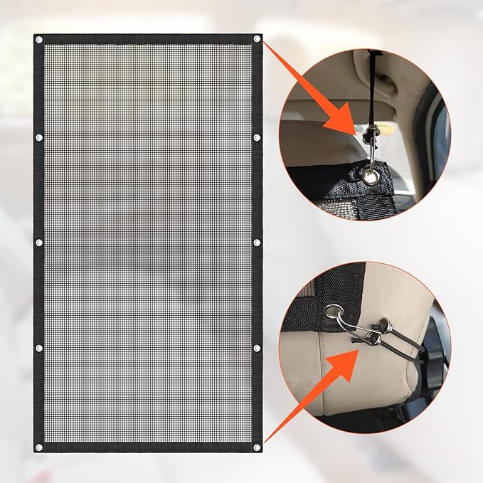 Dog Car Barrier Pet Car Divider Net with Adjusting Rope and Hook Multifunctional car Dog guardrail Used for SUV Car Truck