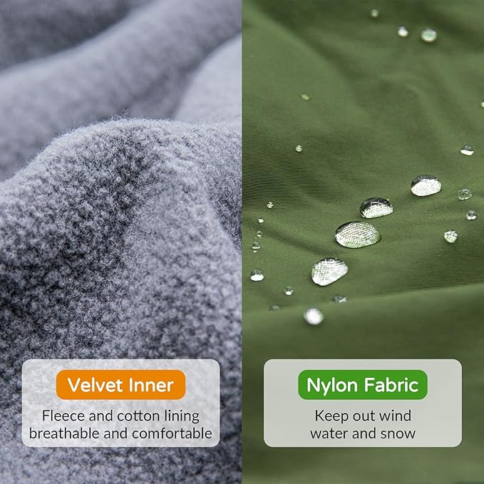 Dog Winter Raincoat, Waterproof Warm Jacket with Velvet Lining for Cold Weather, Windproof Insulated Rain Coat with Reflective Strips (Green, S)