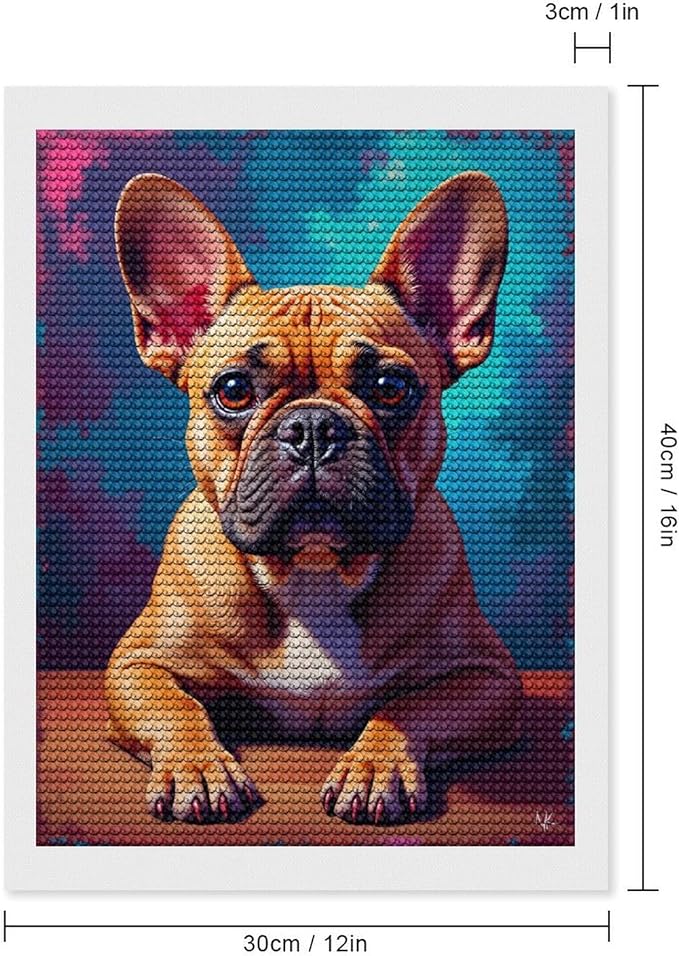 TZTTZT Diamond Art Kits for Adults - Calm Dog Portrait Vibrant Canvas Diamond Painting Kits for Adults Beginner, Frameless Diamond Painting Craft for Home Wall Decor