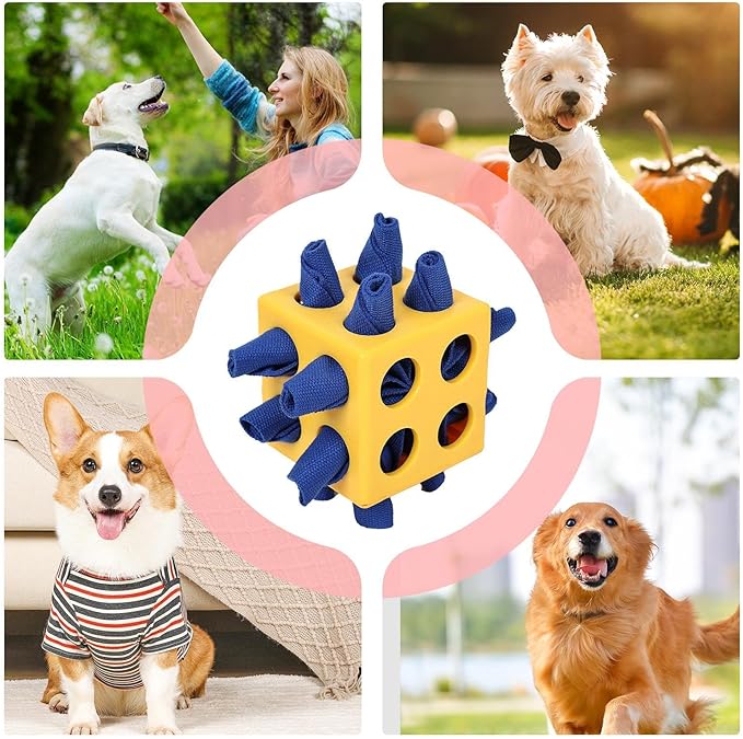 Dog Treat Puzzle Ball, Interactive Chew Toy, Puzzle Plaything with Treat Dispensing Design, Dog Plaything with Sturdy Construction, Pet Accessories, Enrichment Toy for Mental Cognitive Sensory Stress