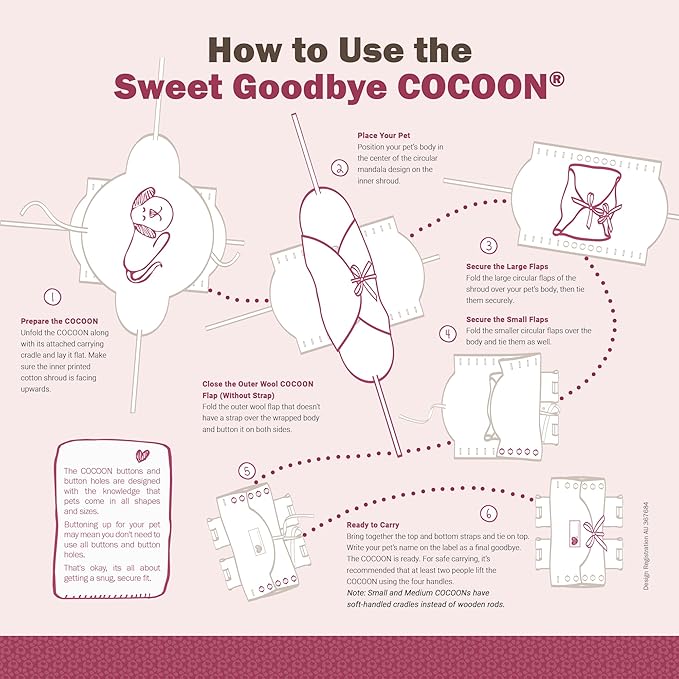 Cocoon® - Eco-Friendly Pet Burial & Cremation Ceremony Kit (Premium Wool) - Casket for Dogs and Cats (Choose Size & Color) (XL, Magenta)