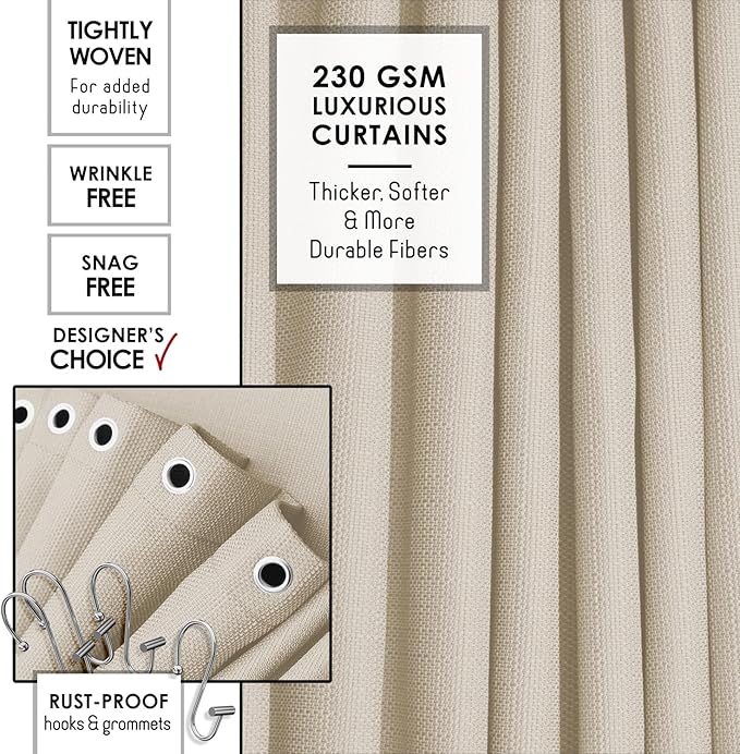 Clara Clark Bathroom Set - Beige Bathroom Accessories Set, 19PC Bathroom Accessory Set, Bathroom Sets with Shower Curtain Set, Soap Dispenser & Toothbrush Holder