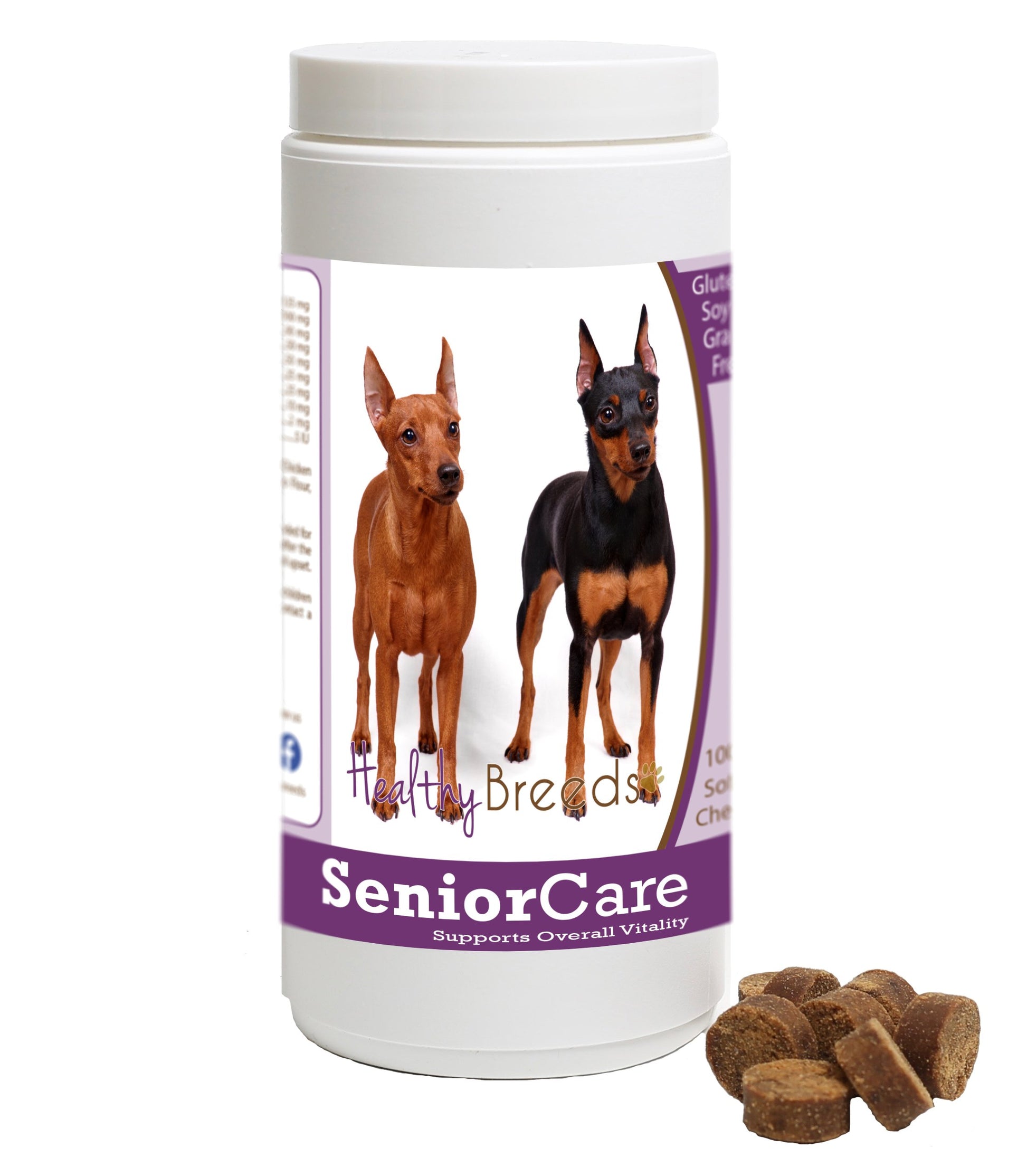 Healthy Breeds Senior Dog Vitamin Treat Chews for Miniature Pinscher - OVER 100 BREEDS - Grain Free - Supports Healthy Hip & Joint Energy Levels & Immune System - 100 Chews