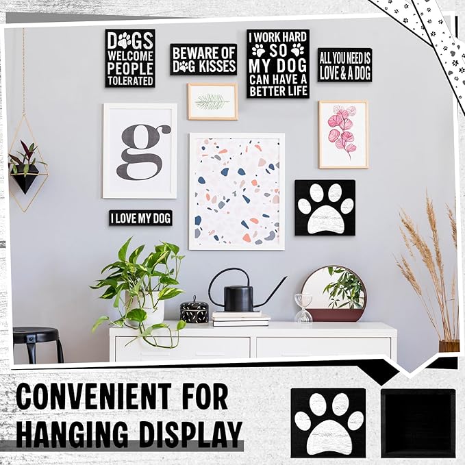 6 Pcs Dogs Gift for Women Wood Signs Decor for Dog Lovers Gift Rustic Farmhouse Wall Desk Shelf