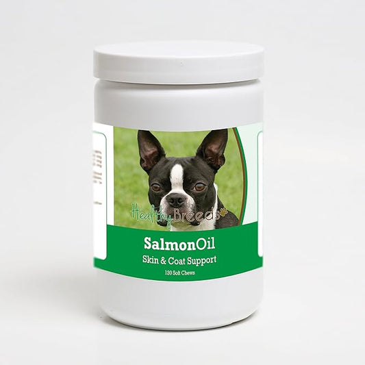 Healthy Breeds Boston Terrier Salmon Oil Soft Chews 120 Count
