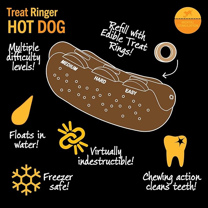 Starmark Treat Ringer Hot Dog Toy for Small Dogs