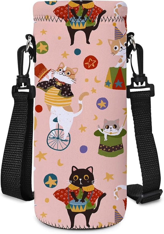 AUPET Water Bottle Bag Carrier,24oz/32oz Insulated Neoprene bottle Sling Holder Case Pouch Cover for 1000ML/750ML Bottles with Shoulder Strap for walking