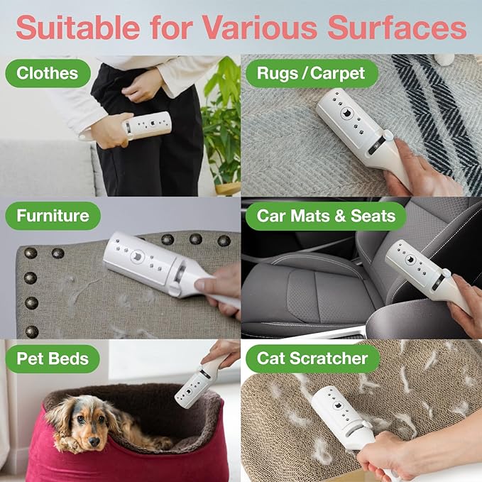 Necoichi Purrfection Neat & Easy Cat Hair Pet Hair Remover, Textured microfibers Trap Fur & lint Fast, Made in Japan, White