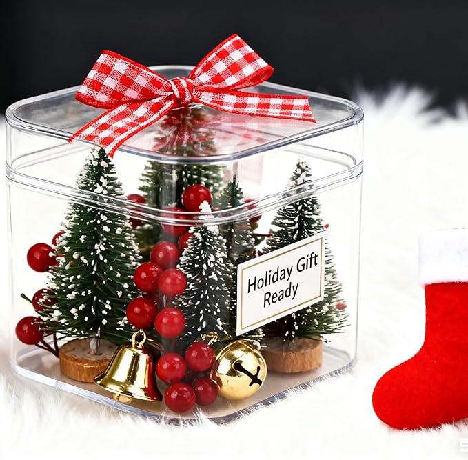 Small Acrylic Box Plastic Square Cube Clear Display Box ith Lid Acrylic Candy Boxes Storage Containers for Birthday Valentine's Day Party Favor Candy Pill and Tiny Jewelry
