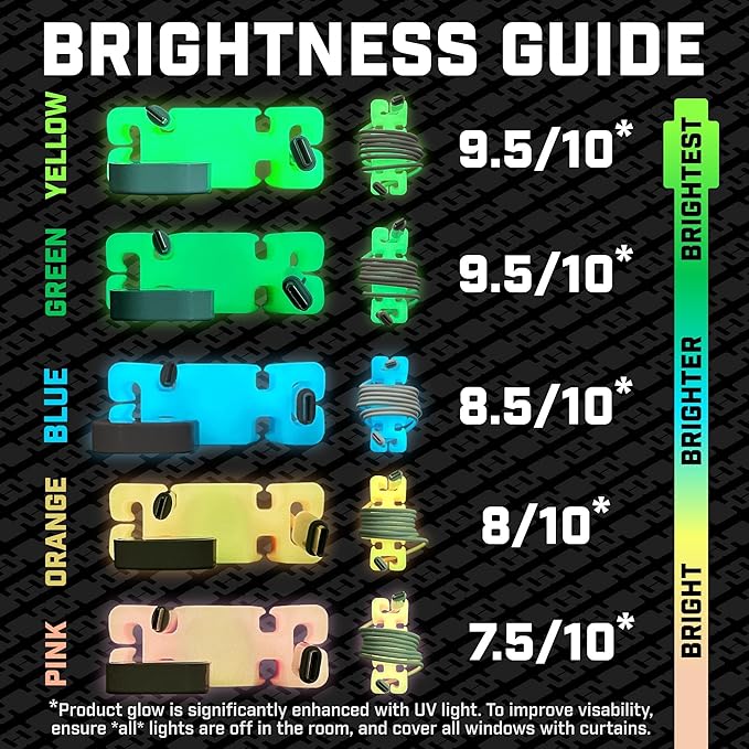 GlowBrick Stocking Stuffers for Adults Cord Management Weighted Cord Holder Cable Wrap Phone Stand - Glow-in-The-Dark Gadget Organizer for Nightstand. Gift for Men, Silicone. 2pk Glowing Green