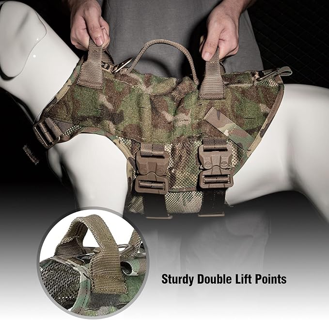 PETAC GEAR Tactical Dog Harness No Pull for Large Working Dogs Military Dogs Vest Police Service Training Dogs Molle Harnesses with Handle … …