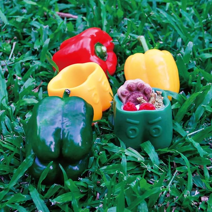 Bell Pepper Bowl,Enrichment Bowl,Dog Toys,Dog Bowl,Dog Gifts,Dog Puzzle Play Toy (Red)