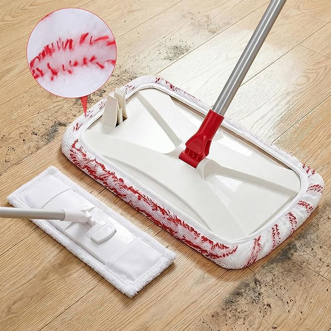 Microfiber Dust Mop for Floor Cleaning with 5 Reusable 16*9 inch Mop Pads, Wet and Dry Mop, Captures Pet Hair and Dust, Suitable for Vinyl, Wood, Tile, Laminate Flooring