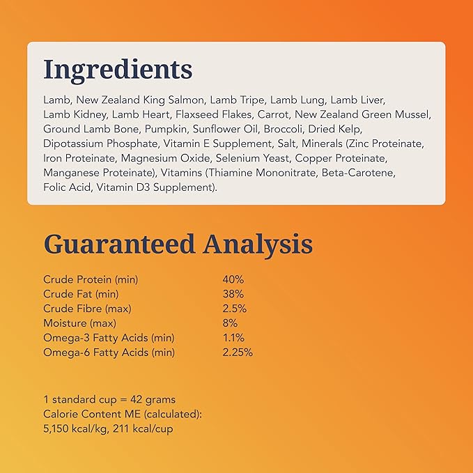 K9 Natural - Grain Free Freeze Dried Dog Food - Lamb & Salmon, 17.6oz