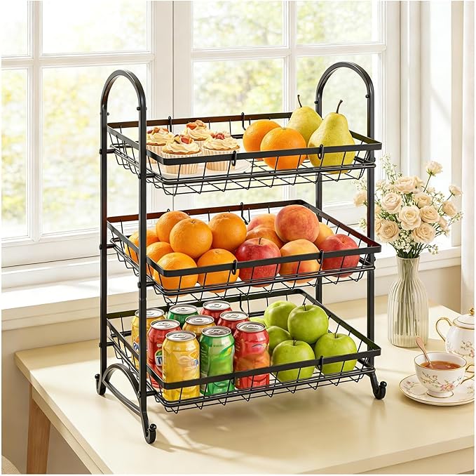 Stackable Candy Display Rack|Stackable Candy Organizer|Multi-Function Snack Rack&Shelf for Chips |Perfect Display Solution for Stores (Black, Large)