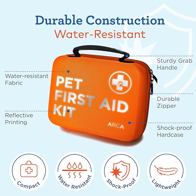 Travel Safety Bundle – First Aid Kit & Dog Seat Belt | Essential Pet Travel Accessories for Road Trips, Camping & Outdoor Adventures (Army Green)