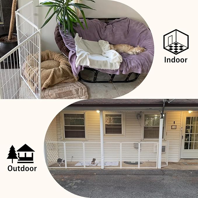 ForoGore 4 Pack Fence to Wall Anchor Compatible with FXW Dog Playpen, Dog Playpen Accessories for Yard, Fireplace, Doorways Indoor/Outdoor(White)