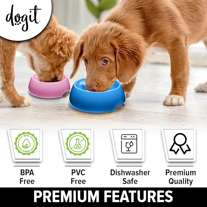Dogit Go Slow Anti-Gulping Dog Bowl, Blue, X-Small