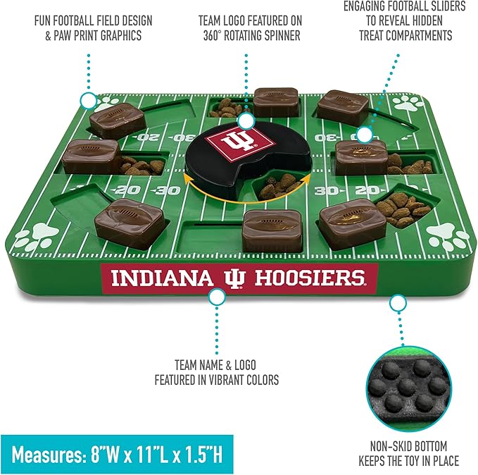 Pets First NCAA Indiana Hoosiers Puzzle Toy, Puzzle Treat Dog Toy, Interactive Dog Treat Toy, Dog Puzzle Fedding Slow Toy