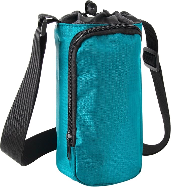 Trail maker Water Bottle Carrier Bag with Strap, Phone Pocket for Walking, Runs, Bike, Stainless Steel, Glass, Plastic