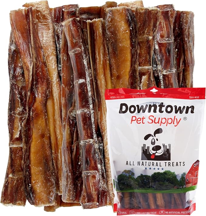 Downtown Pet Supply USA Sourced Bully Sticks for Dogs - Grass-fed Beef Chews, Low-Odor & Rawhide-Free, Long Lasting Dog Treats for Heavy Chewers - Healthy, Safe & Delicious Chews (6" 50 Pack)