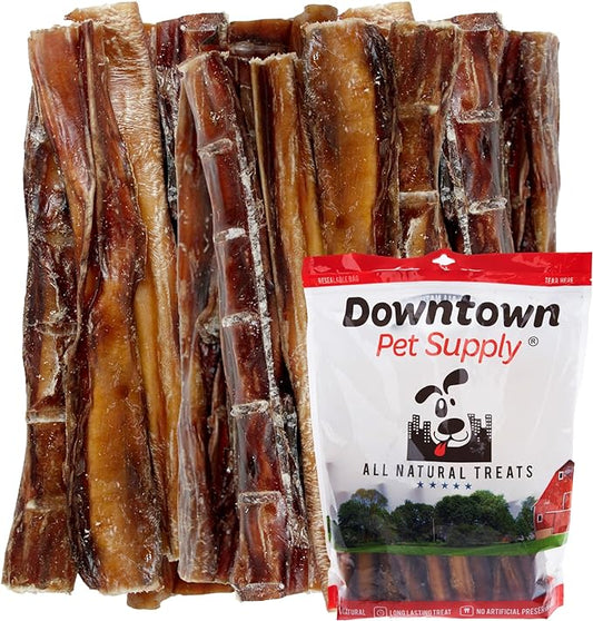 Downtown Pet Supply USA Sourced Bully Sticks for Dogs - Grass-fed Beef Chews, Low-Odor & Rawhide-Free, Long Lasting Dog Treats for Heavy Chewers - Healthy, Safe & Delicious Chews (6" 15 Pack)