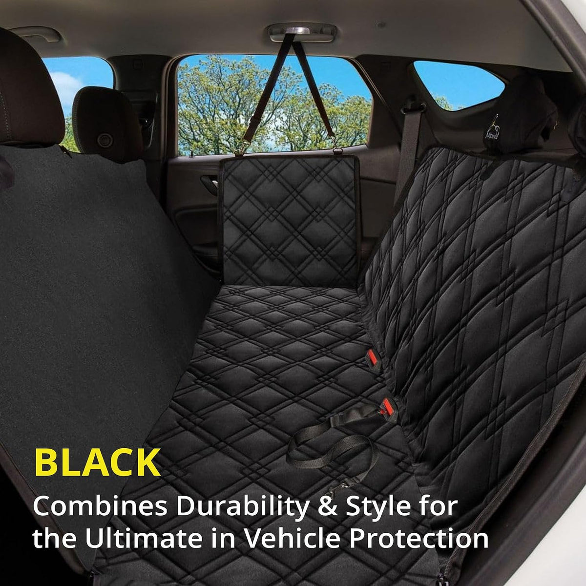 Waterproof Dog Car Seat Cover with Side Flaps, Black