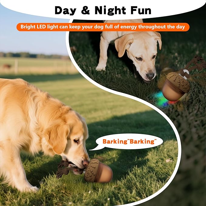 Interactive Dog Toys, Automatic Moving Rolling Dog Toys to Keep Them Busy, Motion-Activated Bouncing Vibrating Dog Ball for Small/Medium/Large Dogs (Acron)