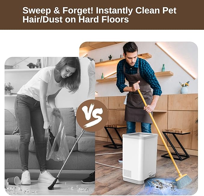 Touchless Vacuum Automatic Dustpan Cleaner Pet Hair Remover Vacuum Cleaner with Dust Bag Electric Dustpan for Sweeping Hair Vacuum for Salons Food Dirt Kitchen