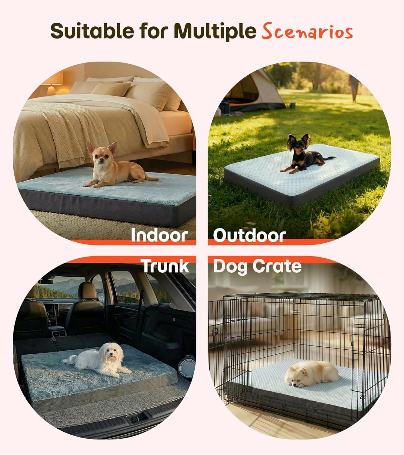 Orthopedic Dog Bed with Dual-Season Covers — Waterproof, 35×22”, Up to 30lbs