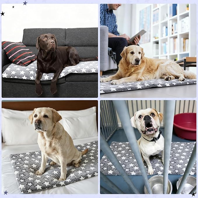 Dog Bed for Car Back Seat Backseat Pet Bed Mat Waterproof Non-Slip Dog Car Seat Covers Soft Cozy Star Pattern Protector 51x 24 Inches for Backseat Extenders Trucks Suvs All Season Travel