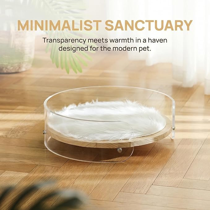 Modern Clear Acrylic Pet Bed ，cat beds for Indoor Cats，cat Bed - Contemporary pet Furniture, Comfortable pet Bed and Sofa for Small Dogs, Indoor pet Bed