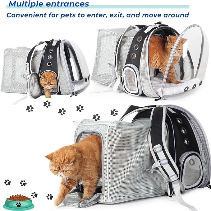 Expandable Bubble Cat Backpack — Dual-Side Expansion, Airline Approved, Up to 16lbs