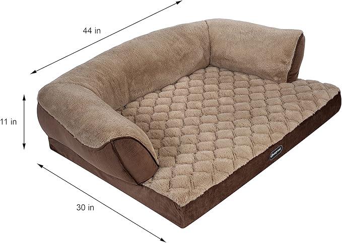 Beautyrest Super Lux Sofa Dog Bed (Large, Brown)