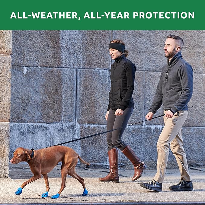 PawZ Rubber Dog Boots for Tiny Paws - All-Weather Waterproof Dog Shoes, Anti-Slip Traction for Rain, Snow, Mud & Hot Pavement - Pull-On Dog Booties, Green - Tiny (0.5" - 1") - Pack of 24
