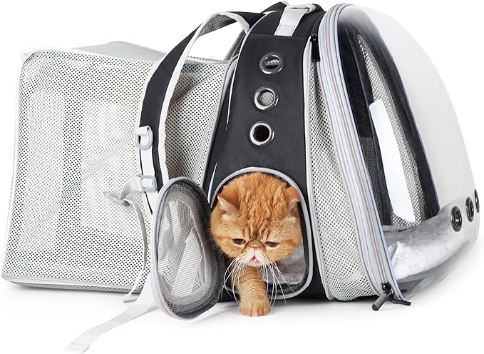 Expandable Bubble Cat Backpack — Dual-Side Expansion, Airline Approved, Up to 16lbs