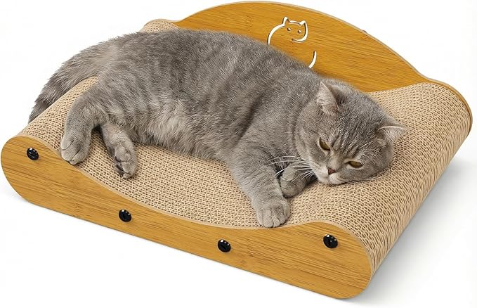 Gimars Wood Grain Cat Scratcher Sofa, MZB-CS-M