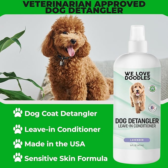 We Love Doodles Dog Shampoo & Dog Detangler Spray Pack - Pet Shampoo & Conditioner for Dogs, Doodle Detangler Spray, Cleans & Moisturizes, Reduces Tangles & Mats, Lavender, Total 32 oz