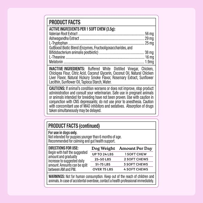 New! WellJoy Dog Supplement Calming+ GutBoost | Dog Health Supplement | Promotes Relaxation & Calmness | Dual-Benefit GutBoost Formulation | Vet Formulated | USA Made | Chicken Flavor | 90 Soft Chews