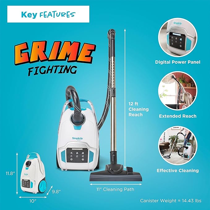 Simplicity Vacuums Scout Upholstery Vacuum Cleaner and Pet Hair Tool Bundle, Use Pet Vacuum Cleaners for Pet Hair on Couch and to Vacuum Hardwood Floor, Rugs and Above Floor Areas