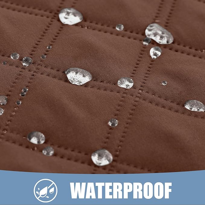 Smiry Waterproof Dog Bed Cover Pet Blanket, Soft Washable Dog Blanket for Furniture Bed Couch Sofa Reversible, Checkered (52"x82", Brown/Beige)